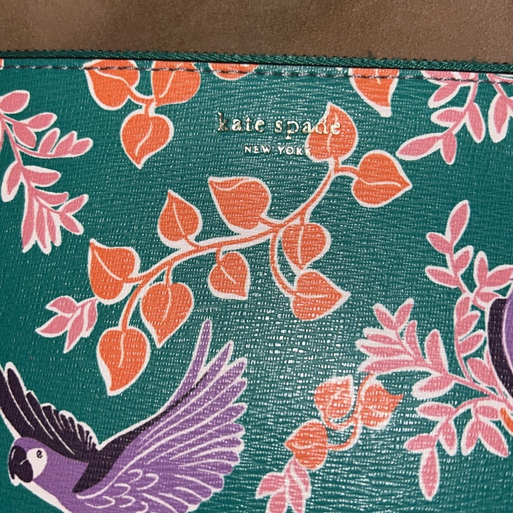 Kate Spade Teal and Orange Parrot Clutch - Picture 2 of 8